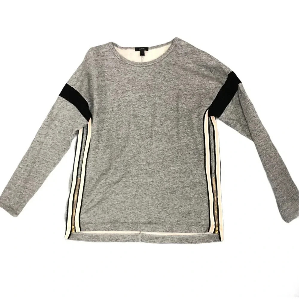 (4 for $25 DEAL!) J Crew Cotton Zippered Stripe Pullover S